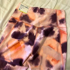 Old Navy elevate leggings in pink & purple watercolor